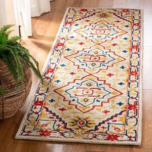 Safavieh Aspen Collection 8' x 10' Green/Ivory APN705Y Handmade Boho Medallion Wool Area Rug