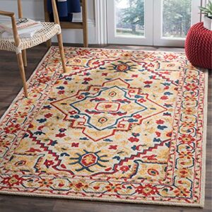 Safavieh Aspen Collection 8' x 10' Green/Ivory APN705Y Handmade Boho Medallion Wool Area Rug