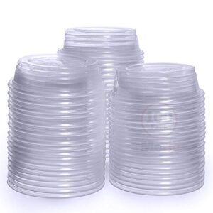 meric gecko food container, transparent pvc plastic cups for feeding & drinking, no-leak and escape design to keep mealworms inside, 100 pieces per pack