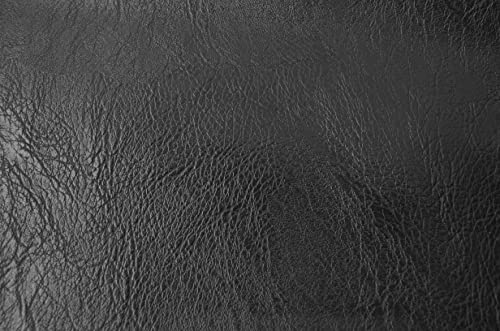 Wento Thick 1 Yard Faux Leather Fabric Soft Skin Grain PU Leather Fabric for Furniture Cover Reupholster Sofa Chairs Cushiones Vinyl Upholstery Fabric (1yard,Black)