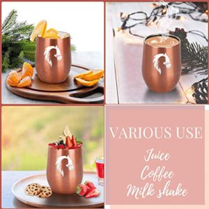 Onebttl Horse Gifts for Women, Girls, Insulated Stainless Steel Wine Tumbler with Lid, Equestrian Gifts for Horse Lovers, Cowgirls, Perfect for Birthday, Rose Gold