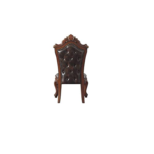 Acme Furniture Set of 2 Side Chairs with Nailhead Trim, Cherry Oak/Black