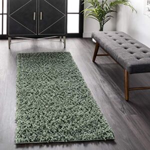 nuloom belleza shag runner rug, 2' 8" x 6', green