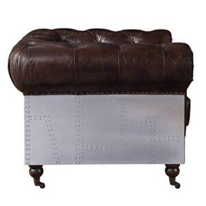 Acme Furniture Aberdeen Love Seats, Vintage Brown Top Grain Leather