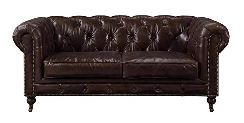 Acme Furniture Aberdeen Love Seats, Vintage Brown Top Grain Leather