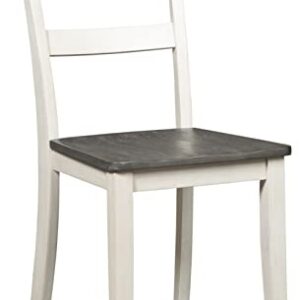 Signature Design by Ashley Nelling Modern Farmhouse Weathered Dining Chair, 2 Count, White & Dark Brown