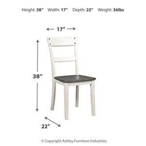 Signature Design by Ashley Nelling Modern Farmhouse Weathered Dining Chair, 2 Count, White & Dark Brown
