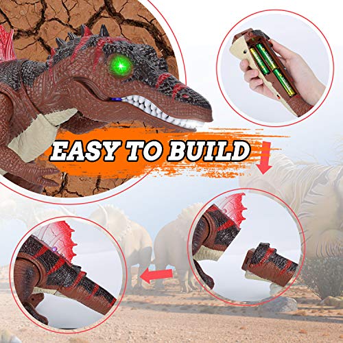 Remote Control Dinosaur Spinosaurus Toy, 20-inch Large Walking Robot Action Figure Dancing Dinosaur RC Toys with LED Light and Roaring Realistic Sounds for 3 4 5 6 7 8 9 Year Old Boys Girls Kids Gift