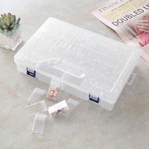 Diamond Bead Storage Containers,120 Pcs Removable Clear Plastic Organizer with Snap Shut Lid for Nail Art Rhinestone Jewelry DIY Diamond Cross Stitch Tools and Other Small Items