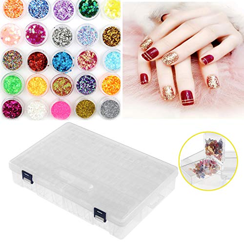 Diamond Bead Storage Containers,120 Pcs Removable Clear Plastic Organizer with Snap Shut Lid for Nail Art Rhinestone Jewelry DIY Diamond Cross Stitch Tools and Other Small Items