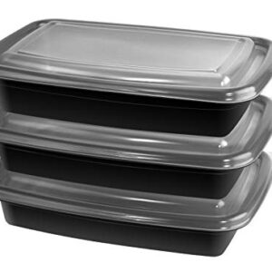 Nameless 20 PIECE MEAL PREP CONTAINER KIT - 1 SECTION - BLACK