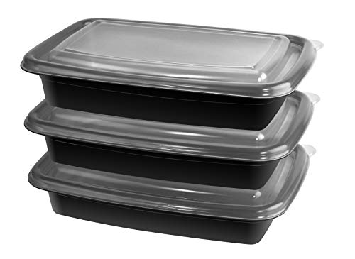 Nameless 20 PIECE MEAL PREP CONTAINER KIT - 1 SECTION - BLACK