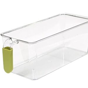 Serenita Clear food storage bins with handle, refrigerator organizer containers, canister sets for kitchen counter, BPA Free