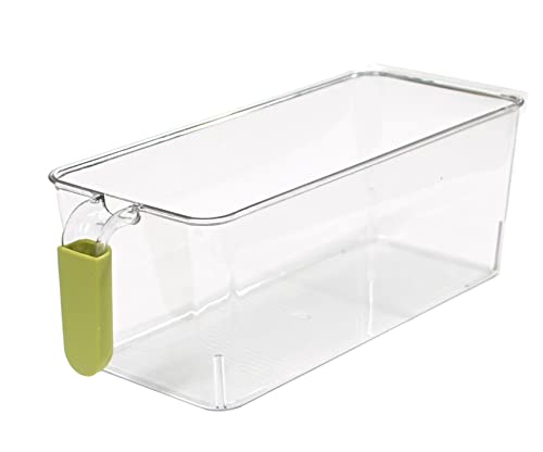 Serenita Clear food storage bins with handle, refrigerator organizer containers, canister sets for kitchen counter, BPA Free