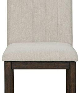 Signature Design by Ashley Dellbeck Contemporary Upholstered Channel Stiched Dining Chair, 2 Count, Beige