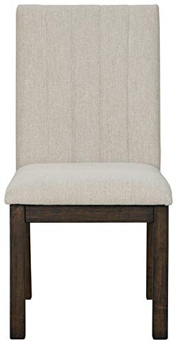 Signature Design by Ashley Dellbeck Contemporary Upholstered Channel Stiched Dining Chair, 2 Count, Beige