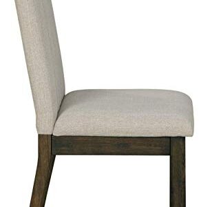 Signature Design by Ashley Dellbeck Contemporary Upholstered Channel Stiched Dining Chair, 2 Count, Beige