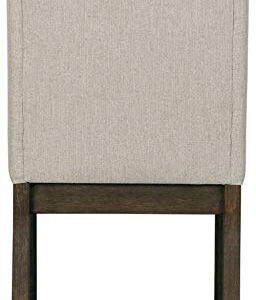 Signature Design by Ashley Dellbeck Contemporary Upholstered Channel Stiched Dining Chair, 2 Count, Beige