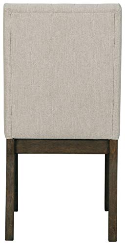 Signature Design by Ashley Dellbeck Contemporary Upholstered Channel Stiched Dining Chair, 2 Count, Beige