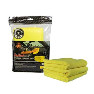 Chemical Guys ‎MICYELLOW03 Workhorse Professional Microfiber Towel, Yellow (Safe for Car Wash, Home Cleaning & Pet Drying Cloths) 16" x 16", Pack of 3