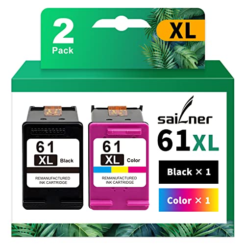 SAILNER 61 Ink Cartridge Combo Pack Remanufactured Ink Cartridge Replacement for HP 61XL 61 XL use with Envy 5530 4500 OfficeJet 4630 2620 DeskJet 2540 3050 3510 1010 2050 1000 Printer Ink 61