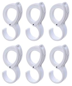 white hanging hooks, multi-purpose hanging hooks hangers,table edge hook,hook clip,hanging clips hook,windproof hook, for home, office, workshop, exhibition(6 pcs, white)