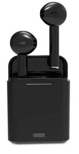wireless bluetooth earbuds - true wireless stereo sound ear buds - in-ear headphones with more bass and clearer sound - premium ear buds with charging case and cable - black