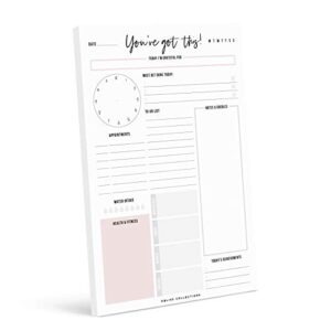 bliss collections weekly planner, you've got this, undated tear-off sheets notepad includes calendar, organizer, scheduler for goals, tasks, ideas, notes and to do lists, 6"x9" (50 sheets)