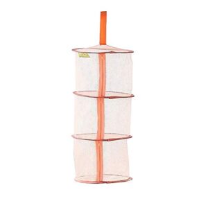 GSHLLO Foldable 3 Compartments Hanging Mesh Storage Bags Mesh Organizer Basket Drying Net Bag with Zipper for Bathroom Wardrobe