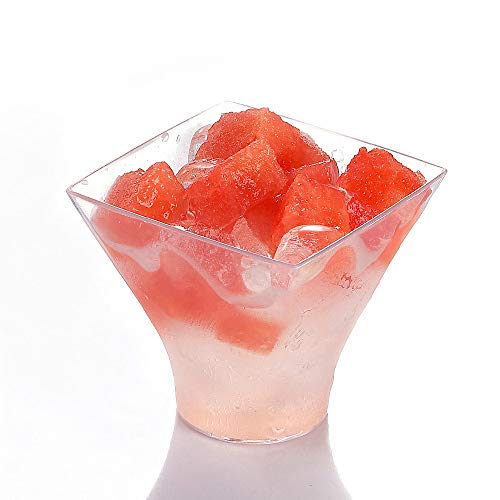 Hedume 100 Pack 2oz Plastic Dessert Cups with Dessert Spoons, Mini Dessert Cups for Chocolate Desserts, Appetizers, Dessert Samplers, Event and Party