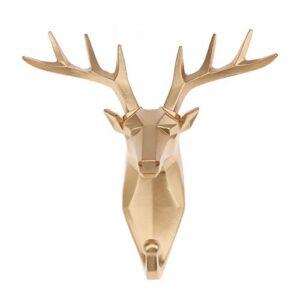 kepfire elegant wall art cartoon bedroom christmas hook mural home decoration creative animal gold deer head coat bag key cap punch-free hanging resin nordic style