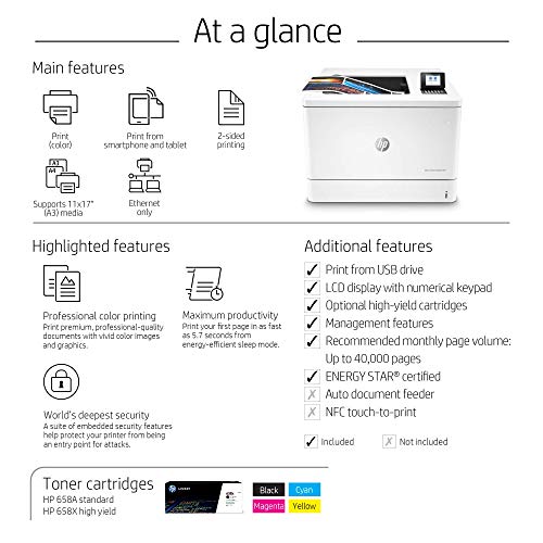 HP LaserJet Enterprise M751dn Duplex USB LAN Color Laser Printer T3U44A#BGJ (Renewed)