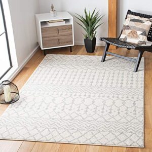 safavieh tulum collection 6' x 9' ivory / light grey tul270d moroccan boho distressed non-shedding living room bedroom dining home office area rug