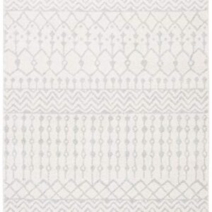 SAFAVIEH Tulum Collection 6' x 9' Ivory / Light Grey TUL270D Moroccan Boho Distressed Non-Shedding Living Room Bedroom Dining Home Office Area Rug