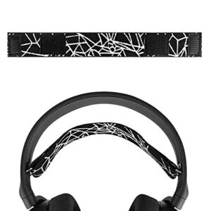 geekria flex fabric headband pad compatible with steelseries arctis 5, arctis 3 headphone replacement headband/headband cushion/replacement pad repair parts (dark + white)
