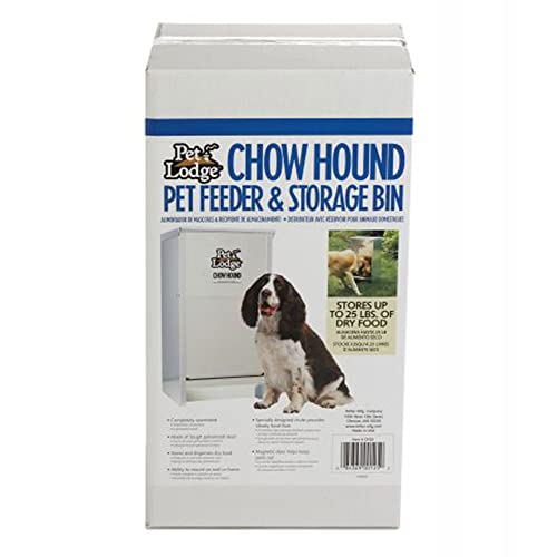 Little Giant CH25 Indoor and Outdoor Dry Food Automatic Heavy Gauge Steel Dog Feeder Chow Hound 25 Pound Capacity (2 Pack)