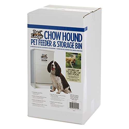 Little Giant CH25 Indoor and Outdoor Dry Food Automatic Heavy Gauge Steel Dog Feeder Chow Hound 25 Pound Capacity (2 Pack)