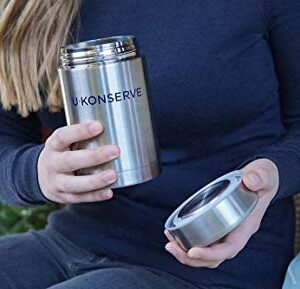 U Konserve Stainless Steel Insulated Food Jar 18oz - Leak-Proof - BPA Free - Plastic-Free Interior - Thermal and Double-Walled to Keep Food Hot and Cold
