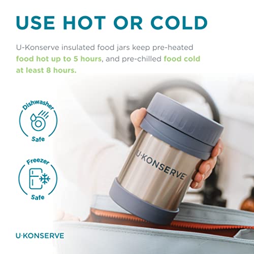 U Konserve Stainless Steel Insulated Food Jar 18oz - Leak-Proof - BPA Free - Plastic-Free Interior - Thermal and Double-Walled to Keep Food Hot and Cold