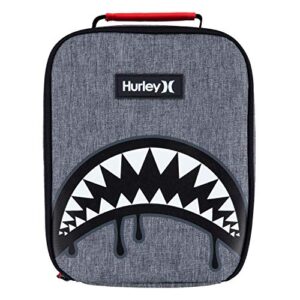 hurley unisex-adults one and only insulated lunch tote bag, grey shark btie, o/s