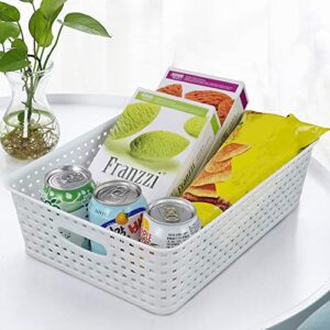 Sosody Plastic A4 Office Storage Baskets, Desk Tray Organizer, White, 5 Packs