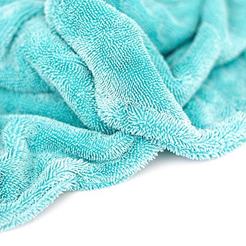 The Rag Company - The Liquid8r - Absorbent 70/30 Blend Microfiber Drying Towel for Cars, Trucks, SUVs, Safe for Detailing + Scratch Free, Twist Loop, 1100gsm, 25in x 36in, Aqua Blue