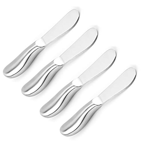 VANRA Spreader Knife Set 4-Piece Butter Knife Stainless Steel Cheese Knife Set Small Bread Cream Knives 5.3-inch