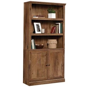 Sauder Misc Storage 3-Shelf 2-Door Tall Wood Bookcase in Vintage Oak