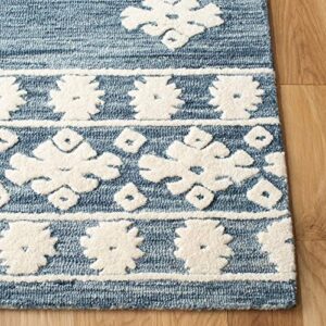 Safavieh Aspen Collection 3' x 5' Navy/Ivory APN550N Handmade Moroccan Boho Tribal Wool Area Rug