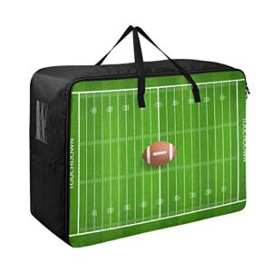 n/ a underbed large capacity storage bag - football field green quilt clothes organizer decoration luggage zipper moving tote