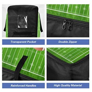 N/ A Underbed Large Capacity Storage Bag - Football Field Green Quilt Clothes Organizer Decoration Luggage Zipper Moving Tote