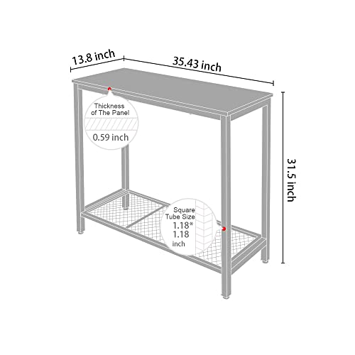 AZL1 Life Concept Industrial Console, Sofa, Entryway and Living Room Sofa & Console Tables, 35.4 inches, Rustic Brown
