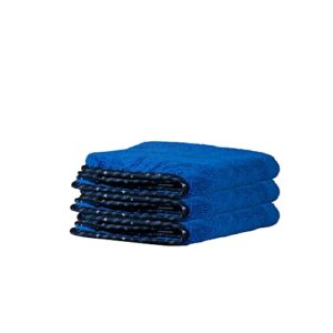 chemical guys mic110003 professional grade premium microfiber towels, blue (16 inch x 16 inch) (pack of 3) - safe for car wash, home cleaning & pet drying cloths
