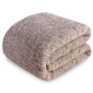 sochow melange sherpa throw blanket, all seasons 300gsm lightweight fuzzy warm super soft plush fleece blanket for bed, sofa and couch, 60 x 80 inches, camel